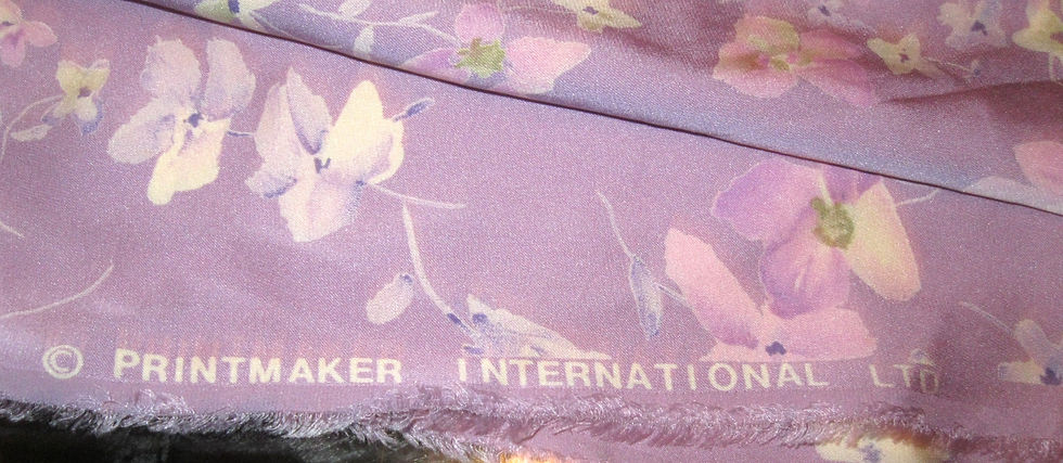 Thumbnail: Lavender Floral Silk Charmeuse Fabric