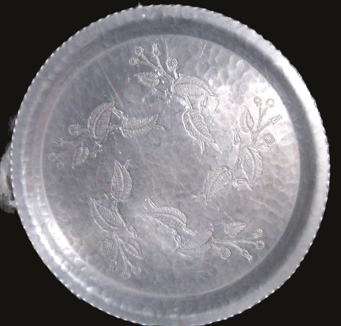 Whimsical Vintage Steel Farberware Round Tray/Platter