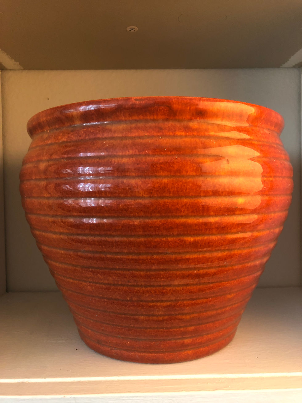 Thumbnail: Vintage Bauer High Fire Ring Ware Jardinière pot front view