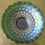 Thumbnail: Fenton Carnival Green Stipple Coin Dot Scalloped Edge Candy Bowl