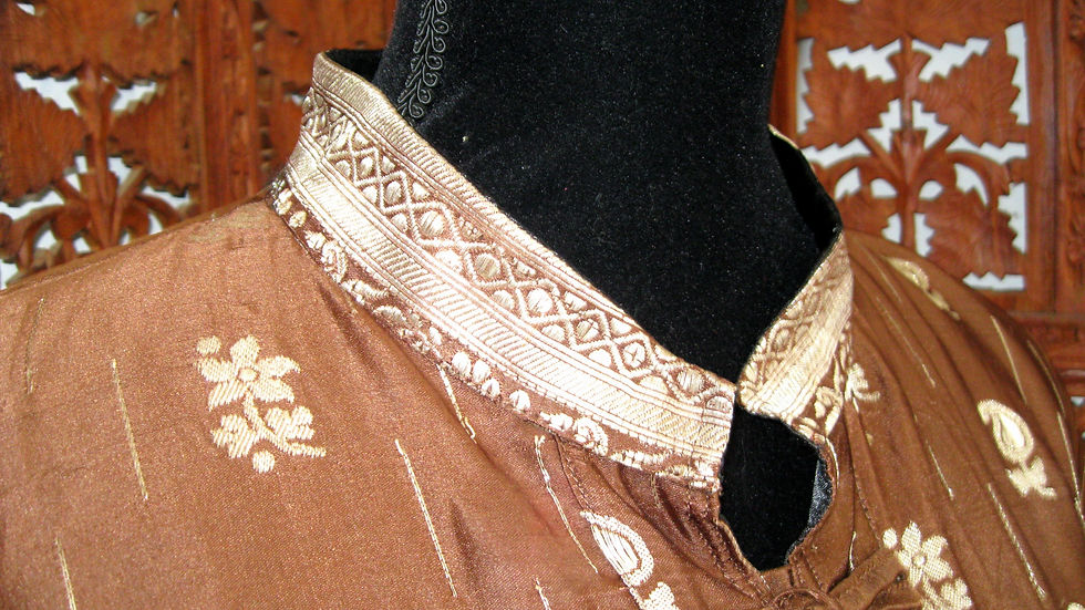 Thumbnail: Silk Nehru Collar Jacket