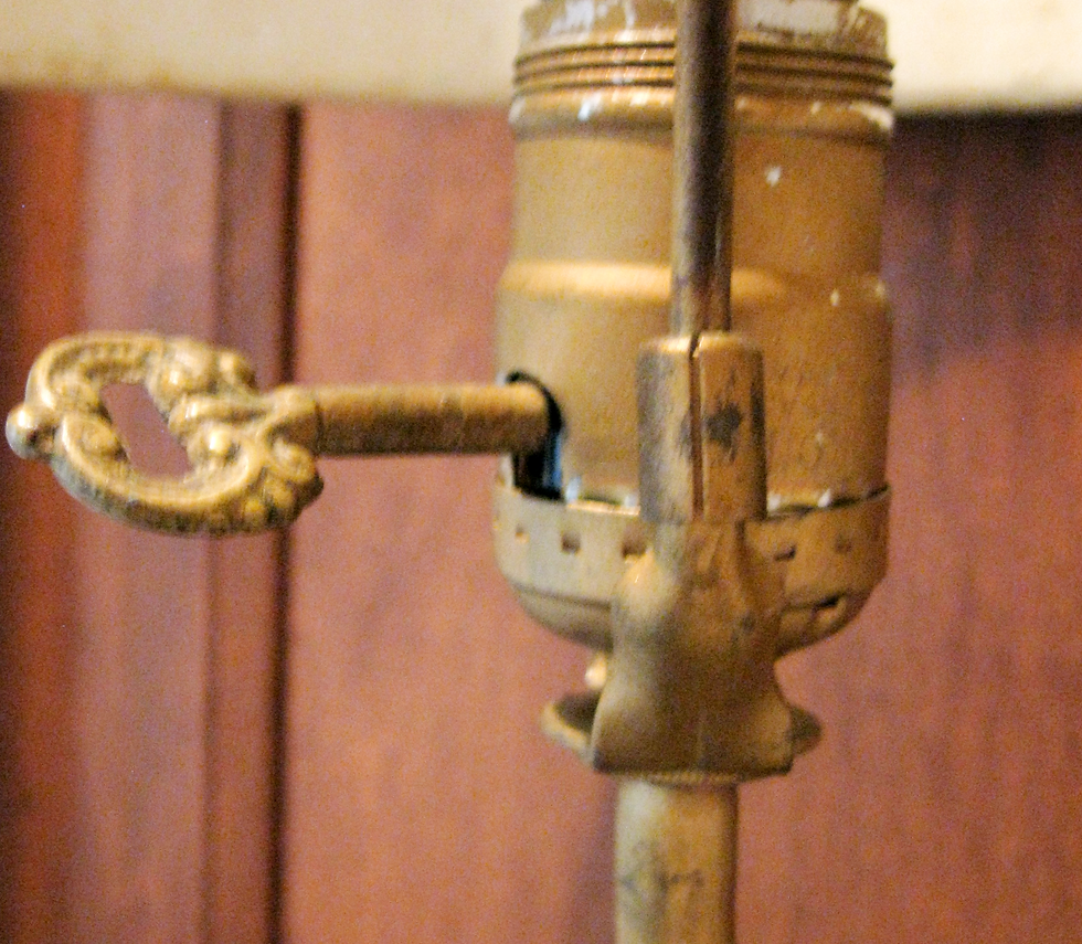Thumbnail: Antique Bridge Arm Library Floor Lamp