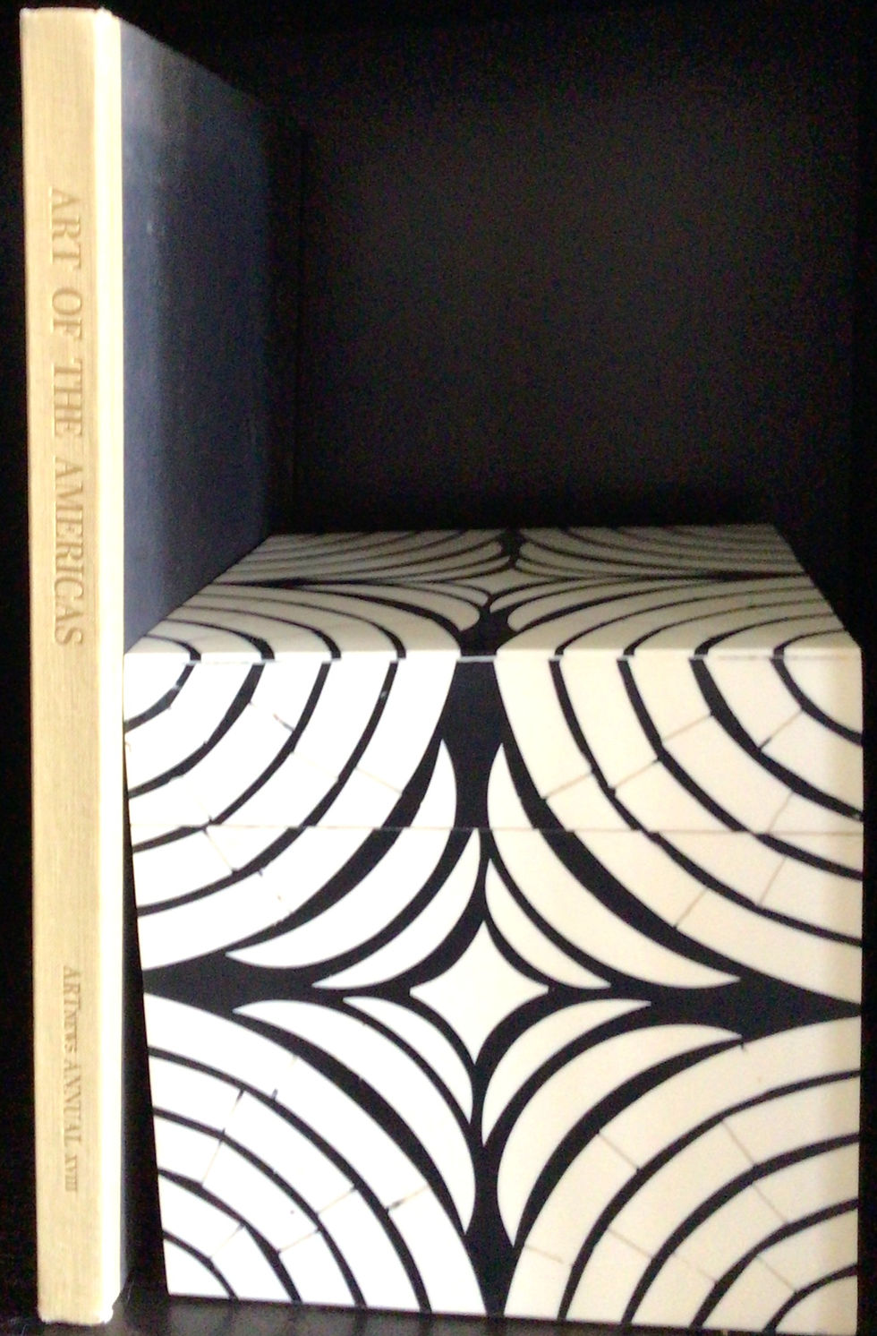 Thumbnail: Blackboard w/ beige linen spine and gold lettering spine view