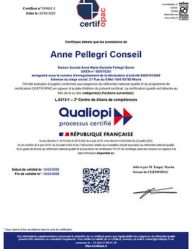 Certificat Qualiopi - Mise à jour le 13.