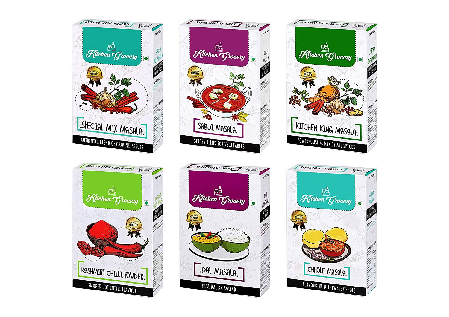Masala Combo - Special Mix Masala, Chhole Masala, Dal Masala, Kitchen King Masal