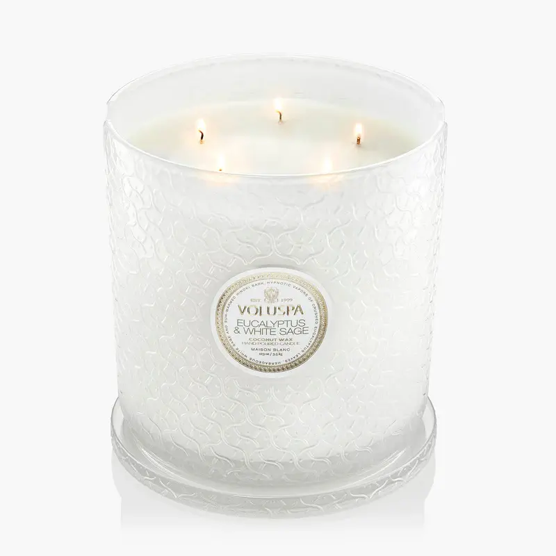 Miniatura: Eucalyptus & White Sage 5 Wick Hearth Candle