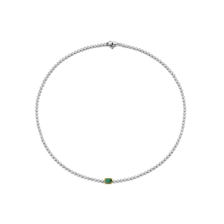 Miniatura: Collar de plata y circonia