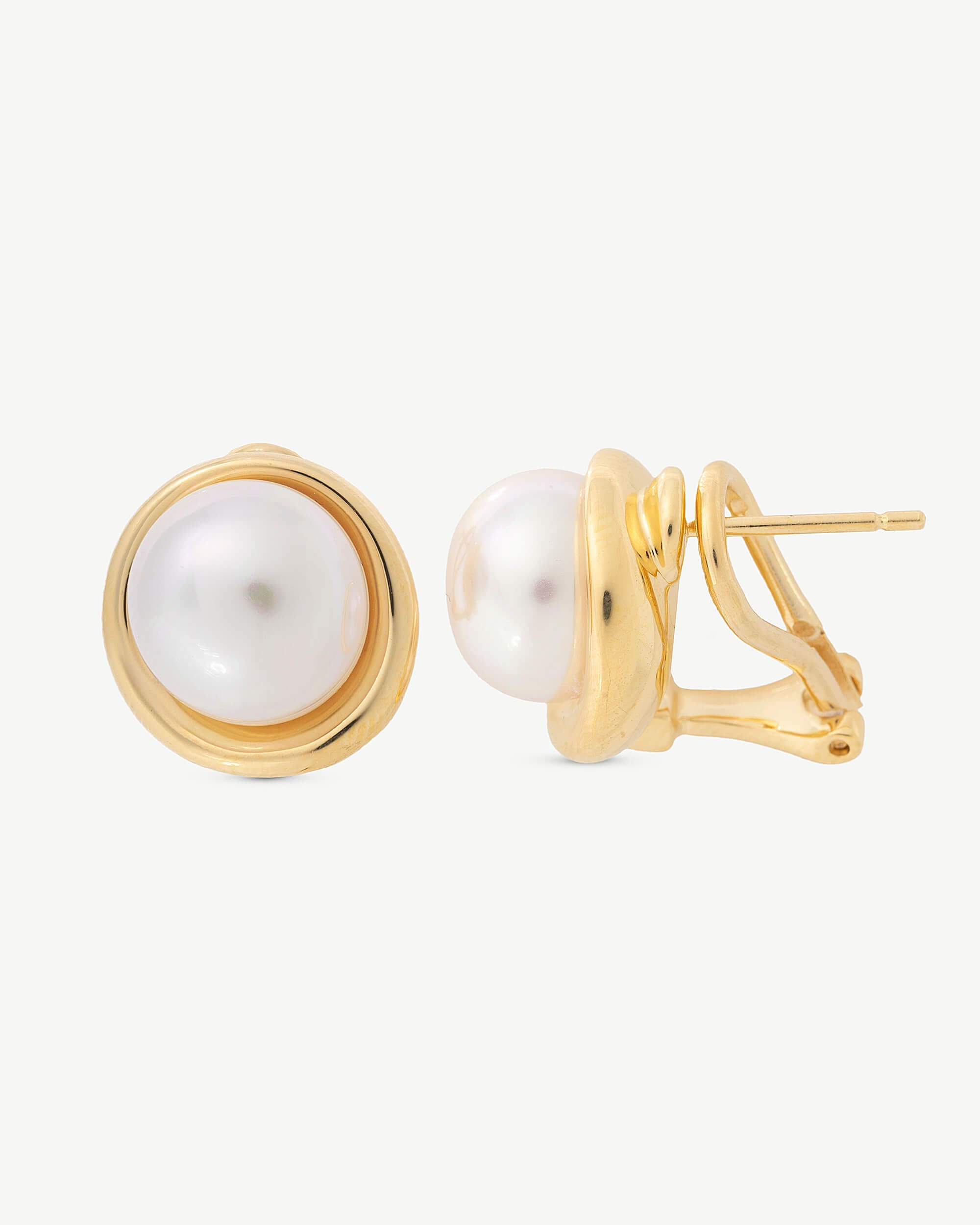 Aretes Dorados Perla 10mm Margot