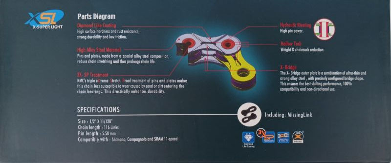 Thumbnail: KMC World Tour Edition11SP Chain Black-Celeste