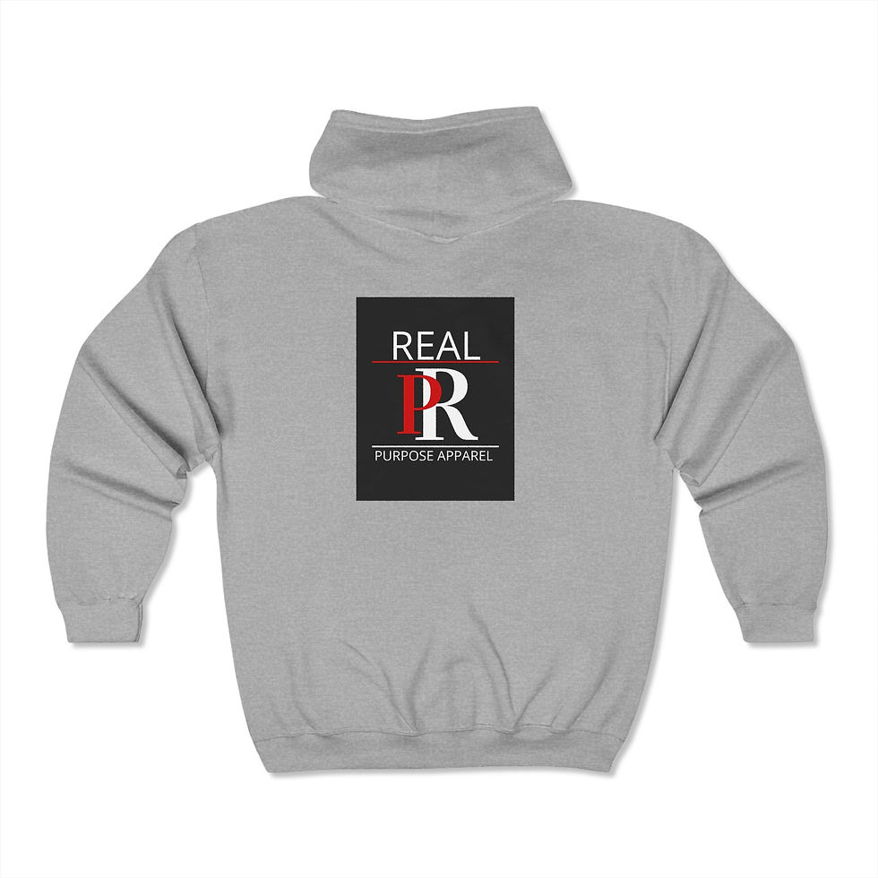 Thumbnail: Full Zip Hooded Sweatshirt Depicting Life's Purpose Connected to Jesus Christ