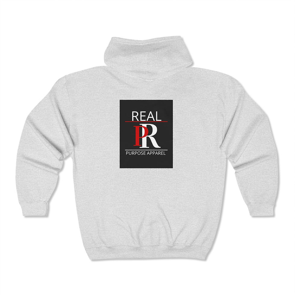 Thumbnail: Full Zip Hooded Sweatshirt Depicting Life's Purpose Connected to Jesus Christ