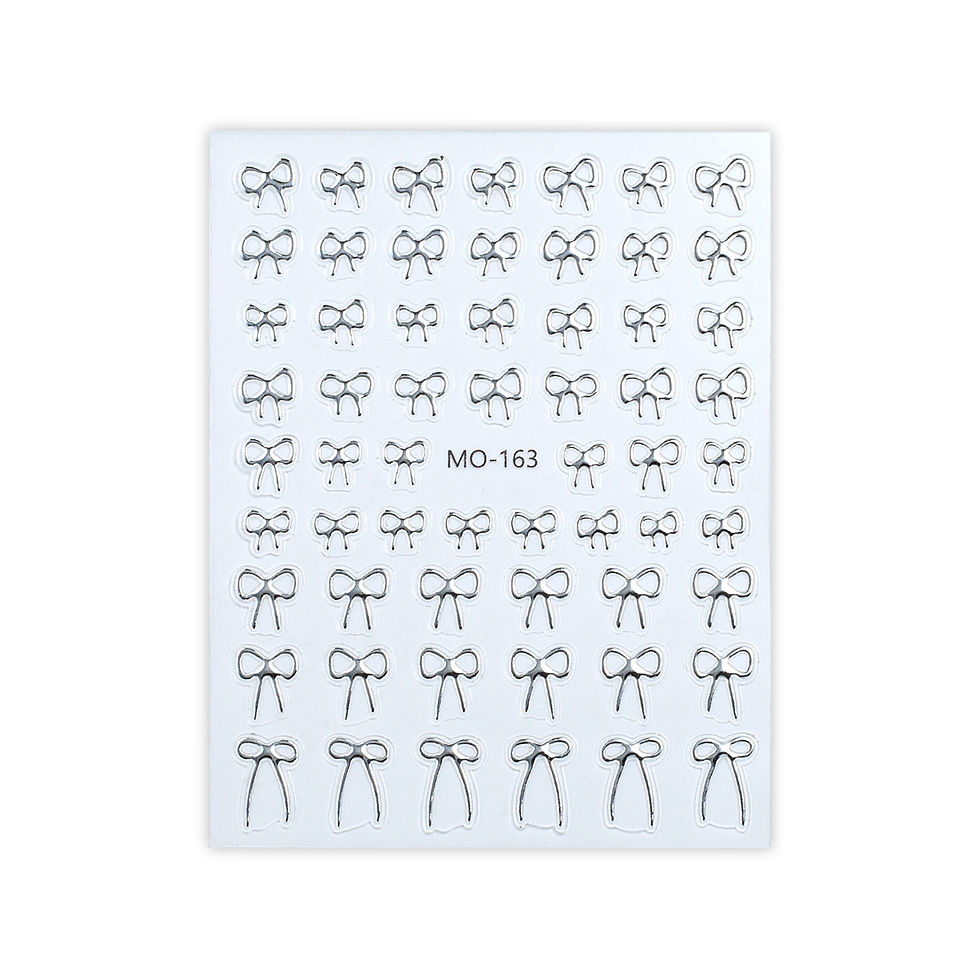 Thumbnail: 5D Minimalist Embossed Bow Nail Stickers (Black/White/Silver)