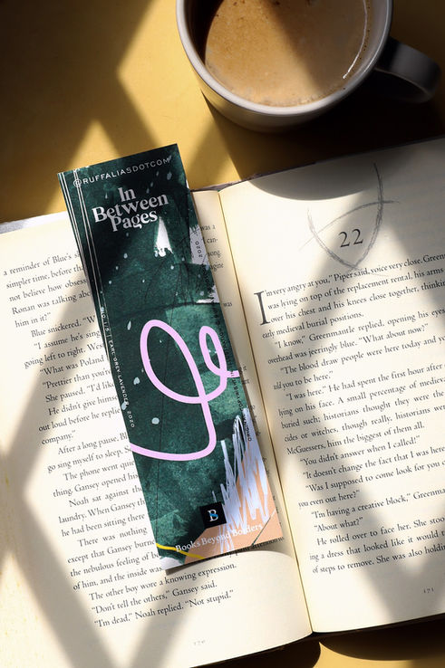 Product photography of book and bookmark 