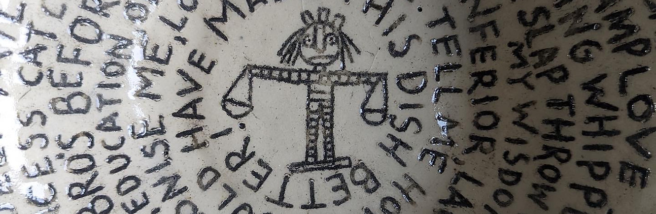 Close up of 'Tell me Again' Incantation bowl by Jam Westwood