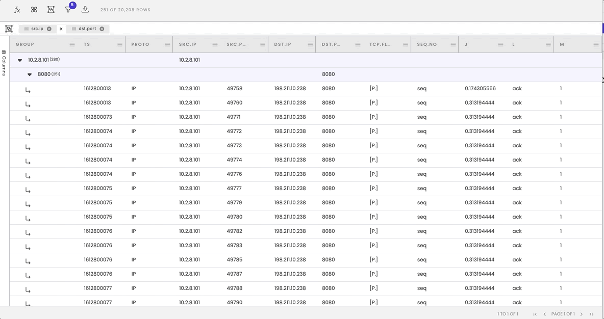 Attack Timeline Filters and Groups