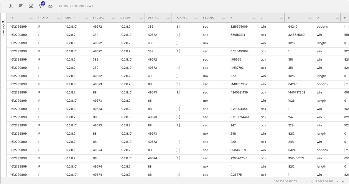 Attack Timeline Spreadsheet Filters