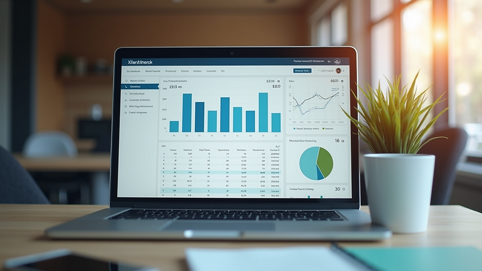 Close-up of a laptop screen showing a financial planning app