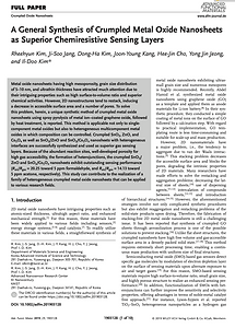 45. A general Synthesis of Crumpled Metal Oxide Nanosheets as superior Chemiresistive Sensing Layers