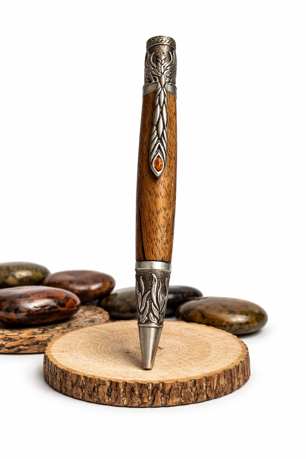 Phoenix Pen – Handcrafted Acrylic & Antique Silver Twist Pen
