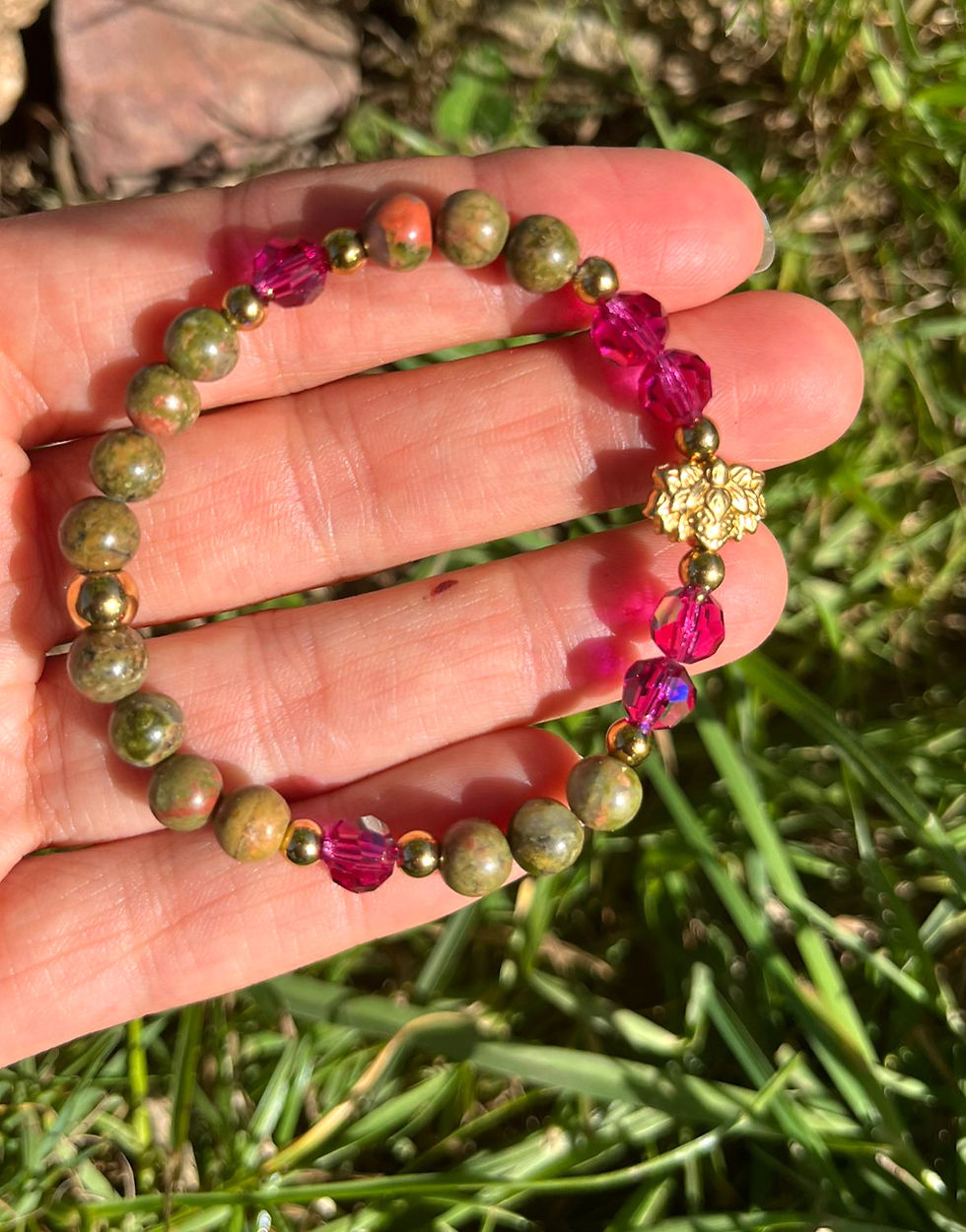 Miniature : Bracelet "L'éclosion" en Unakite