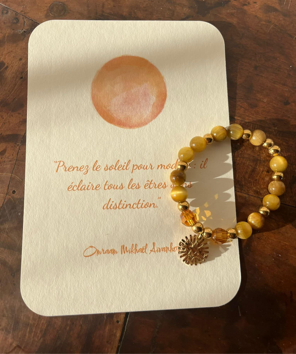 Miniature : Bracelet "La puissance du soleil" en oeil du tigre doré