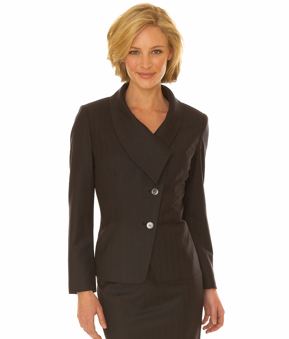 Thumbnail: Midnight Navy Satin Stripe Asymmetrical Jacket