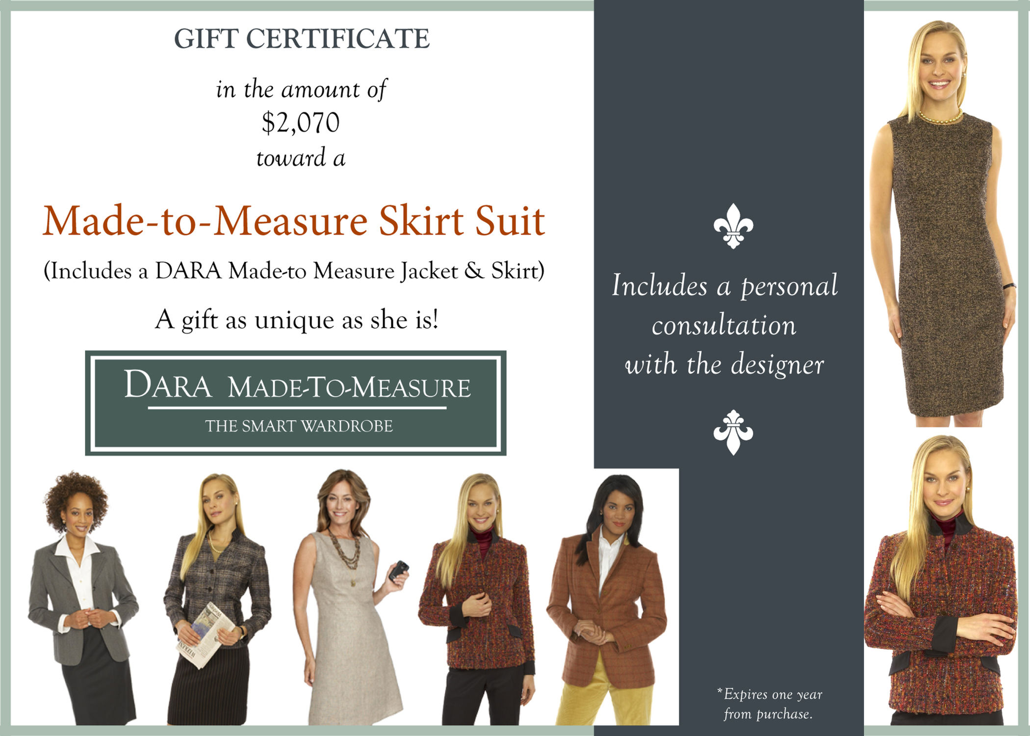 Gift Certificate-DARA Made to Measure Skirt Suit
