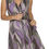 Thumbnail: Purple and Green Abstract Belted Silk Dress