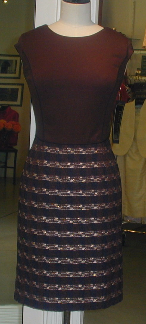 Round Neck Sheath Dress w/ Cap Sleeve