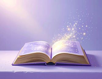 紫色の本から光が溢れ出す