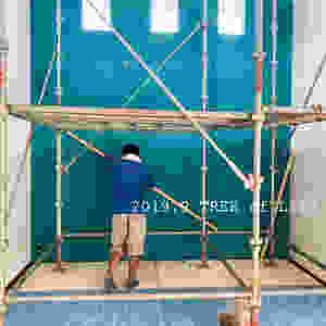 ①塗壁追加施工 角度決め中