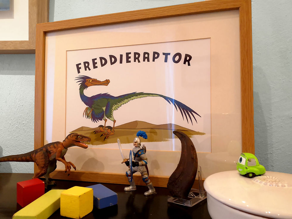 Blankoraptor: Personalised A4 Dinosaur Print