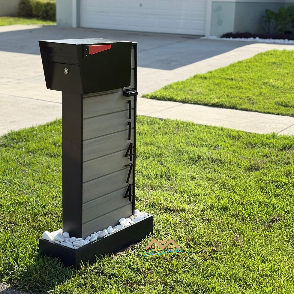 Thumbnail: Custom Composite Mailbox Grey with Solar LED Light