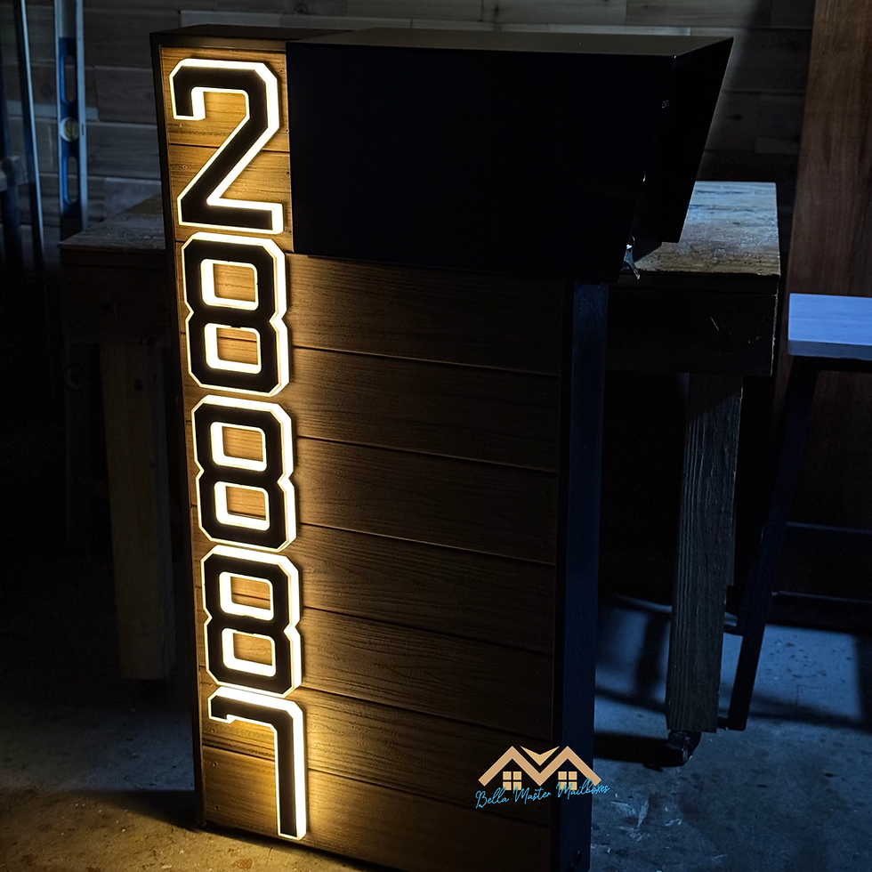 Thumbnail: Custom Composite Mailbox Brown with Solar LED Light
