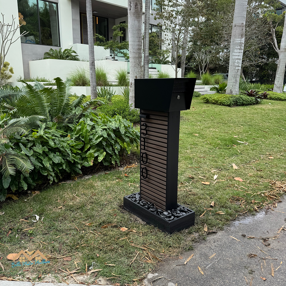 Thumbnail: Baby Norx Brown Composite with Frame Top-Mount Mailbox