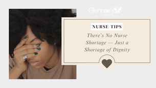 Nurse with head in hand