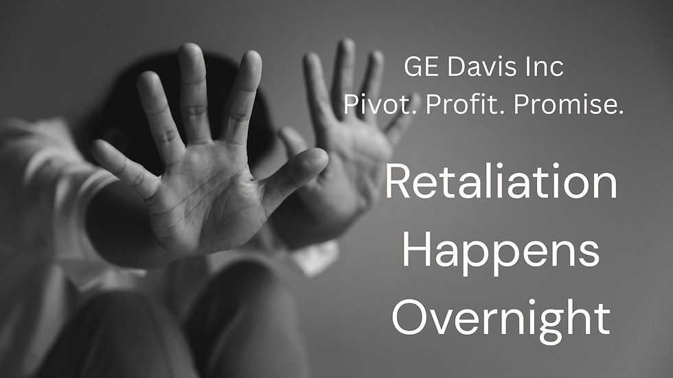 Woman cowering before workplace retaliation  