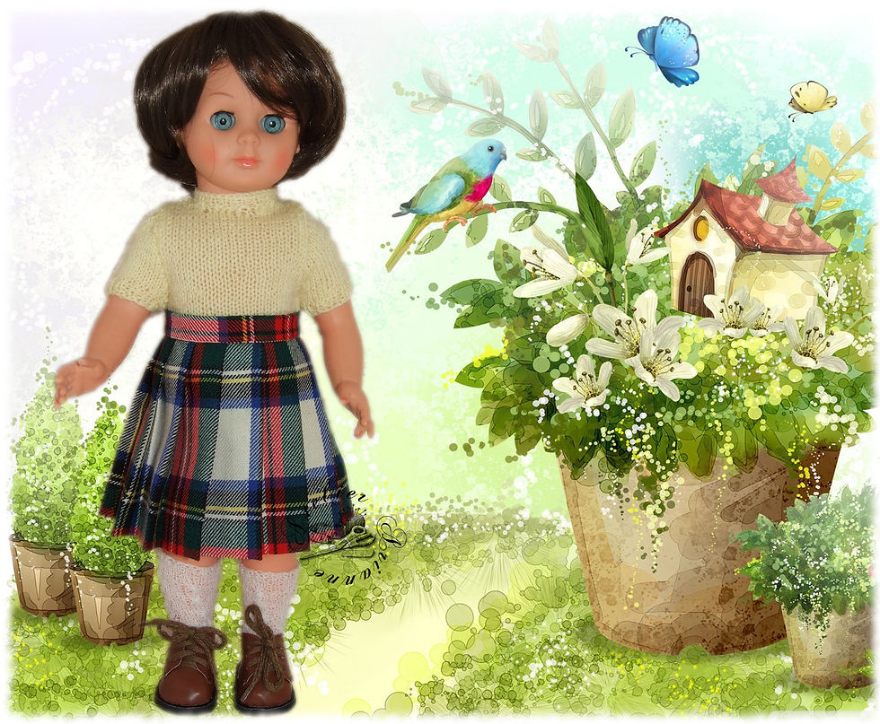 Miniature : Tenue pour poupée Françoise Modes et Travaux Août 1951