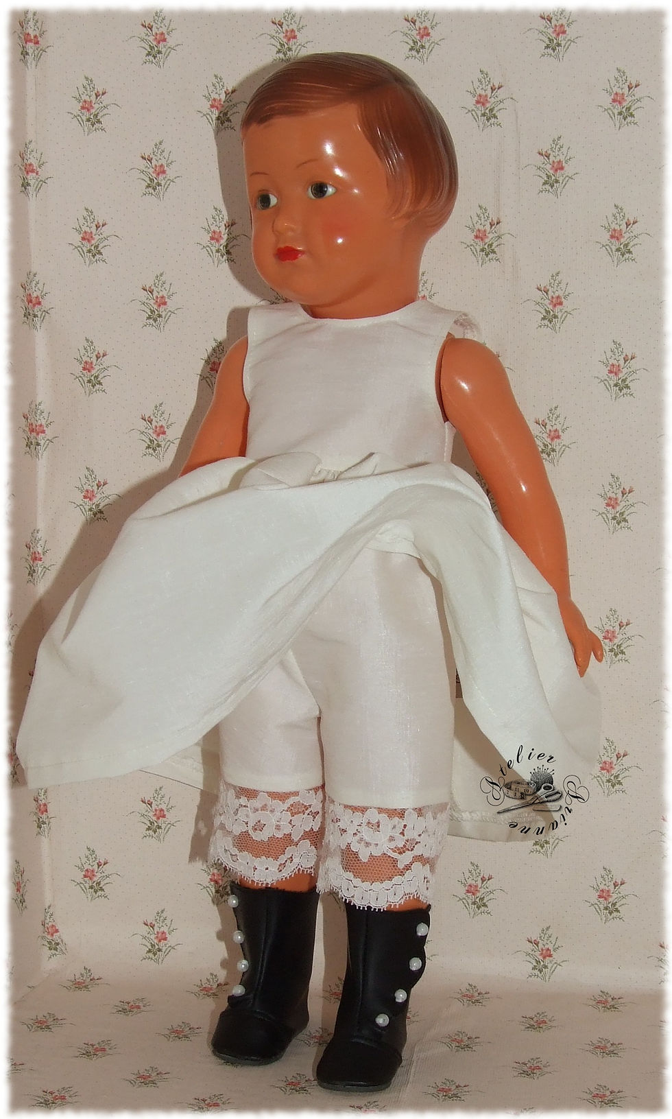 Miniature : Tenue pour poupée Françoise Modes et Travaux Mars 1955