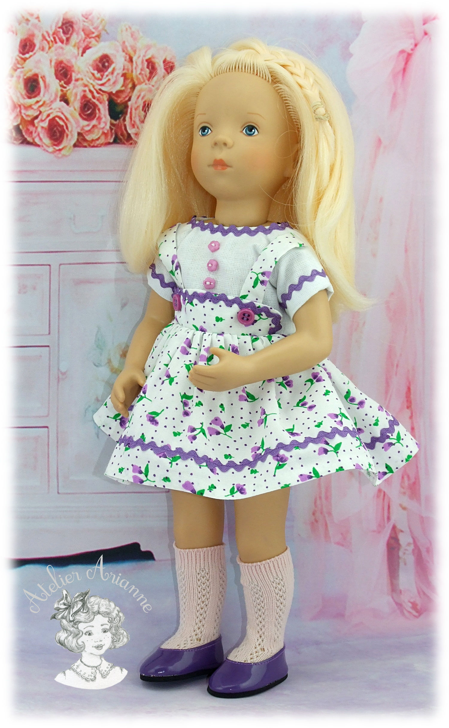 Tenue Ninette pour poupées: Minouche, Corolle, Paola 33 cm, Bombon 30 cm