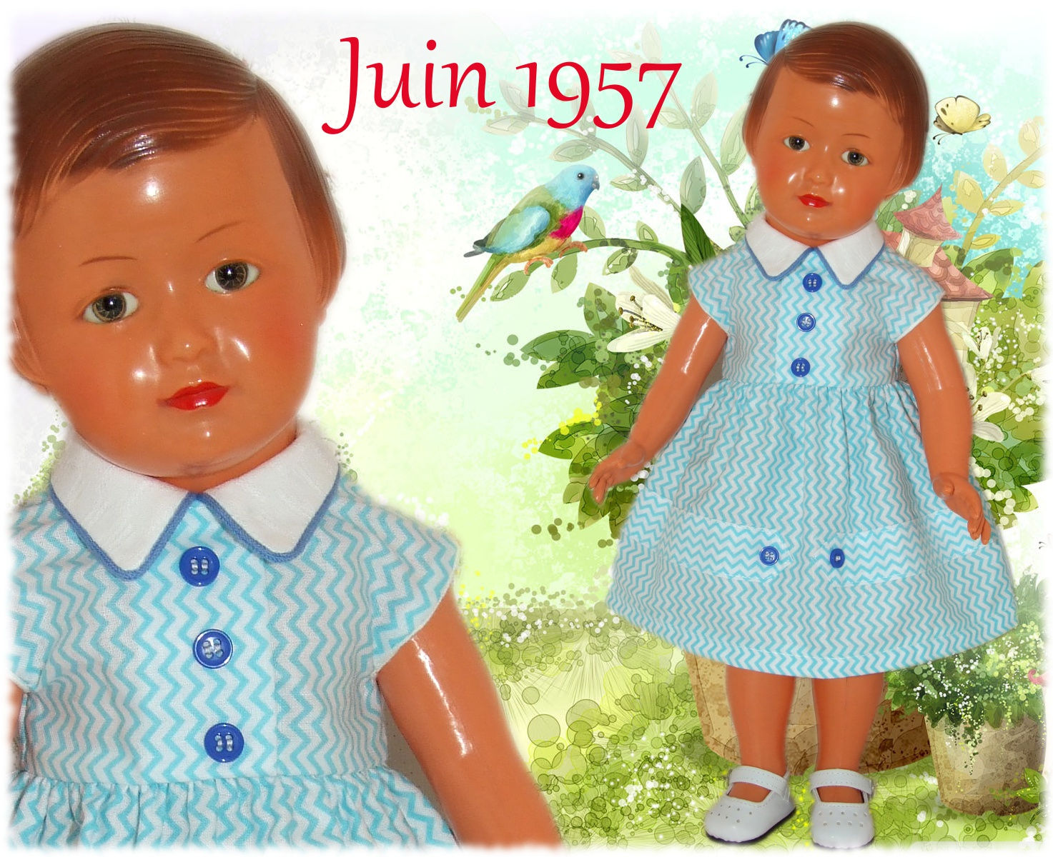 Tenue poupée Modes et Travaux pour Françoise Juin 1957