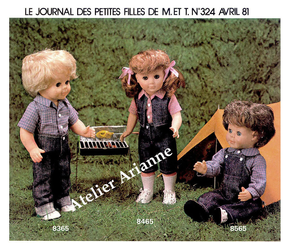 Miniature : Tenue pour poupée Michel Modes et Travaux Avril 1981