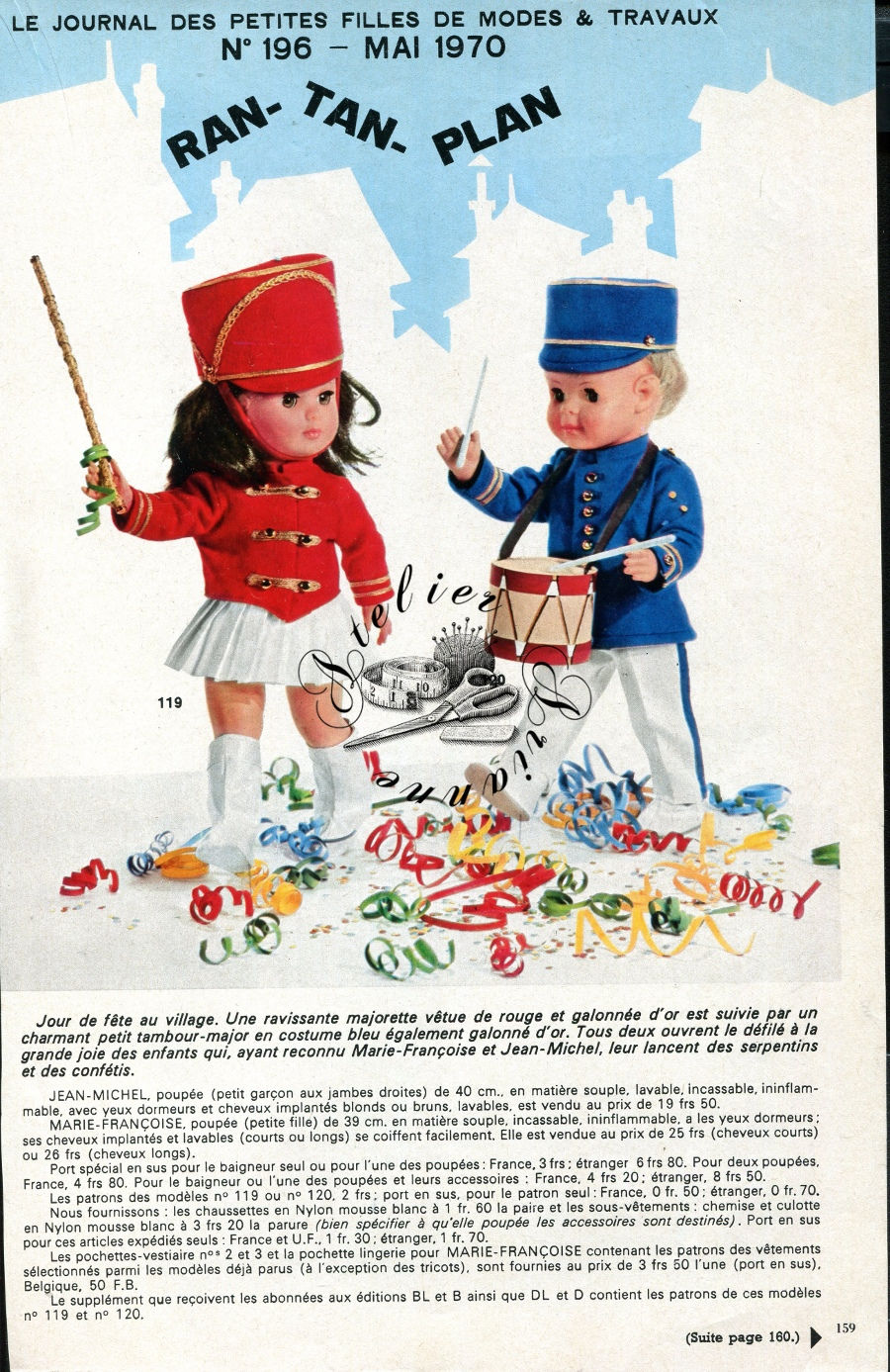 Miniature : Mai 1970 Tenue pour poupée Jean-Michel Modes et Travaux