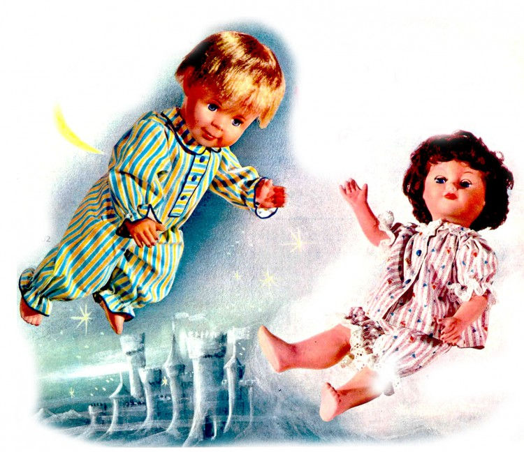 Miniature : Tenue décembre 1966 pour poupée Modes et Travaux Françoise, Emilie et Finouche