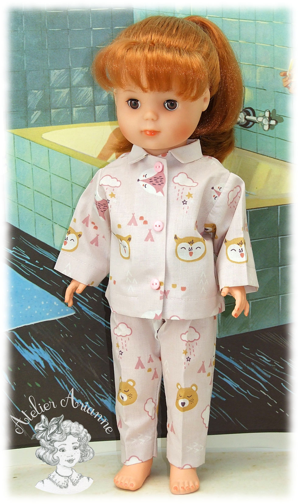 Miniature : Bonne Nuit Tenue pour poupée Marie-Françoise de Modes et Travaux