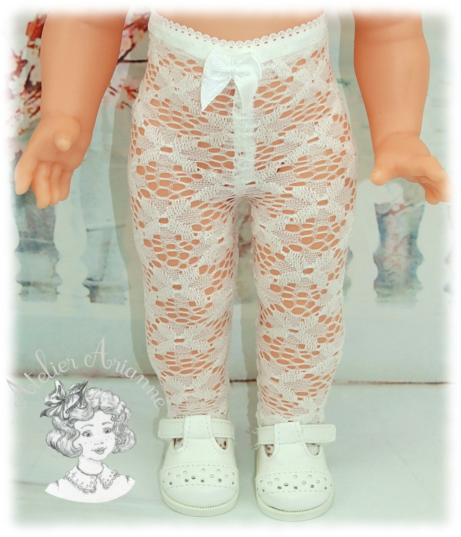 Collant dentelle ajouré pour poupées Marie-Françoise