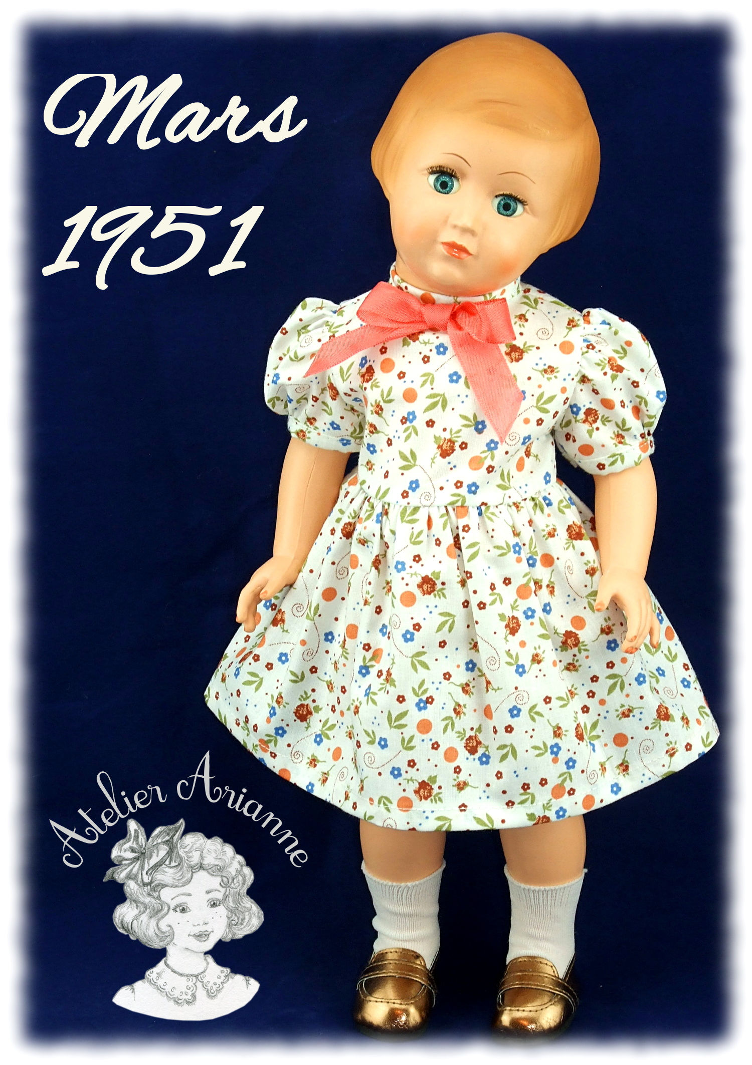 Mars 1951 Tenue pour poupée Marie-Françoise  Modes et Travaux