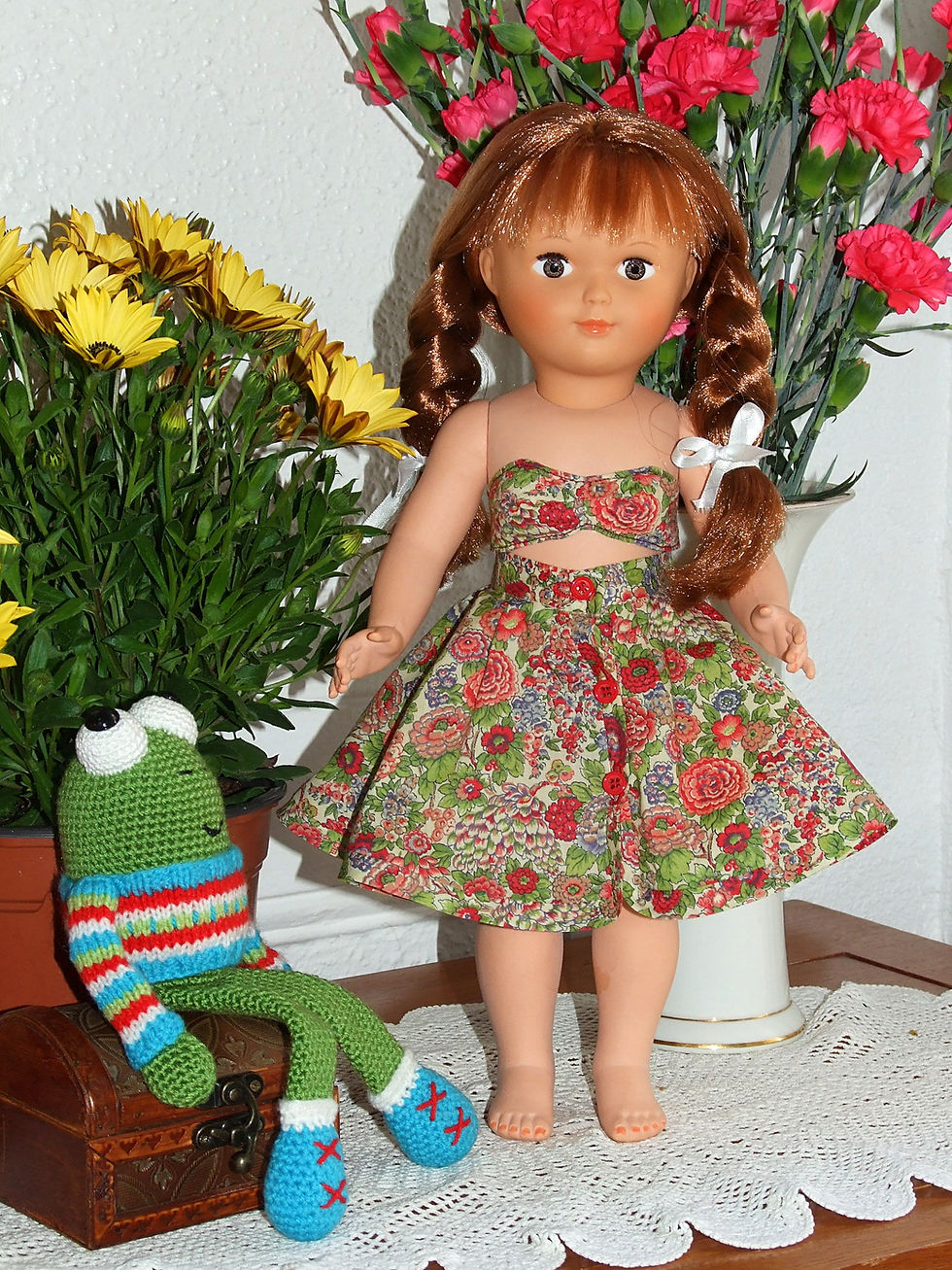 Tenue pour poupée Marie- Françoise Modes et Travaux Juillet 1955