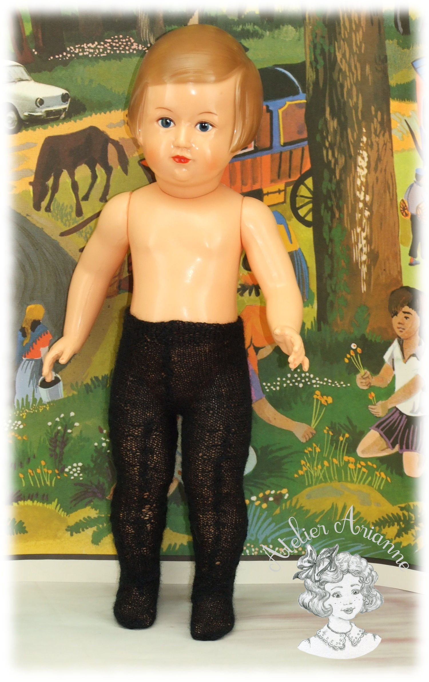 Collants tricotés pour poupée Marie-Françoise de Modes et Travaux