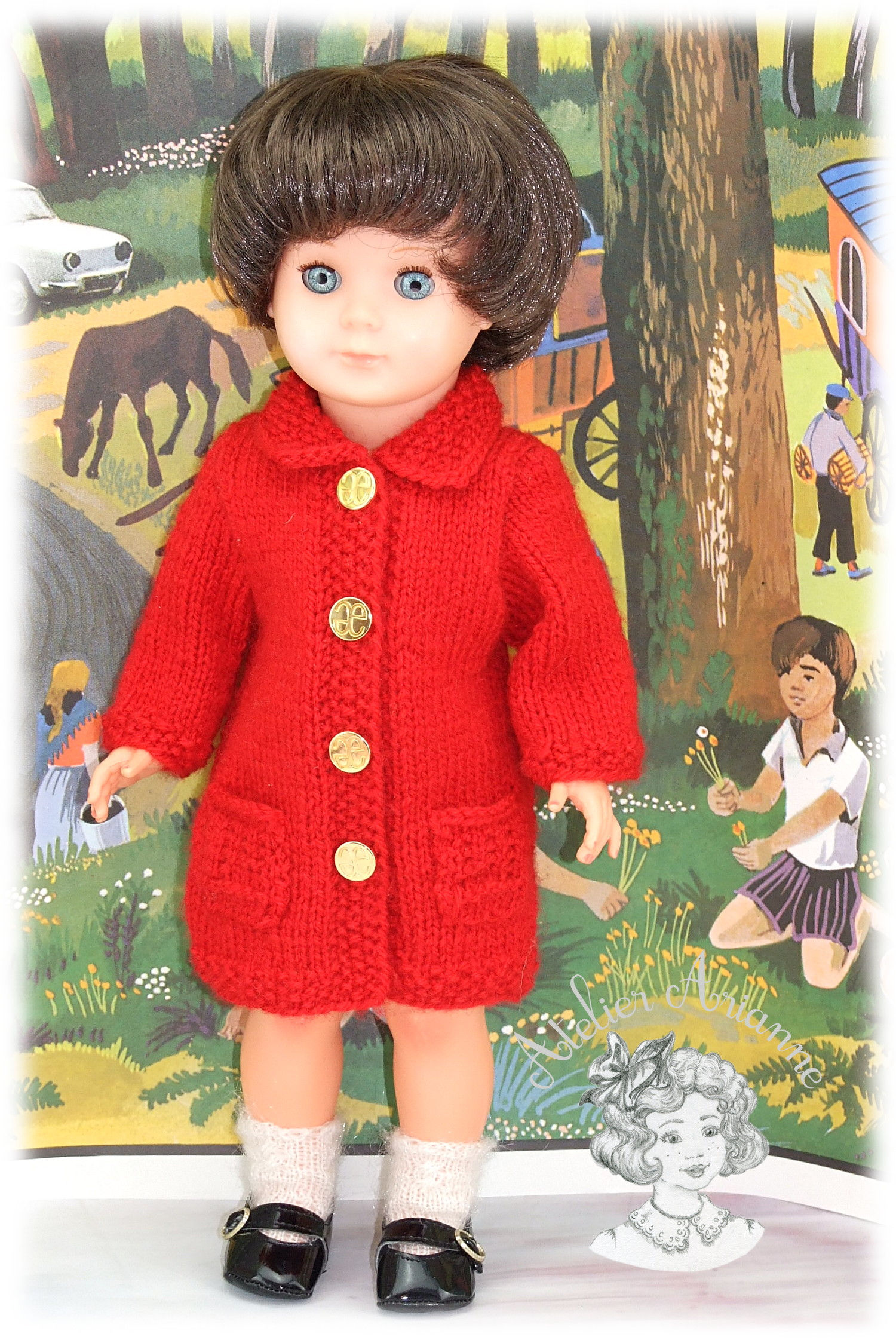 Septembre 1969 Tenue tricot pour poupée Françoise Modes et Travaux